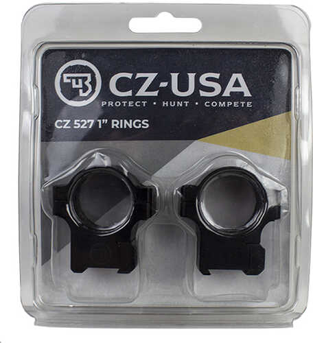 Cz-usa 40088 Scope Ring Set Matte Black Aluminum 1" Tube Dovetail For Cz 527